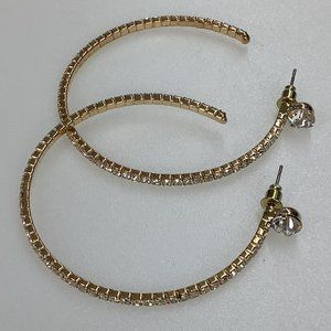 Crystal Hoop Earrings - Gold